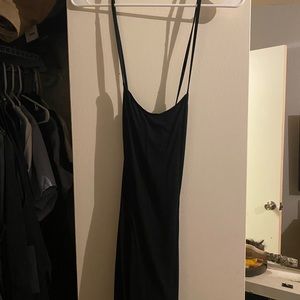 American apparel black cross back mini slip dress size large